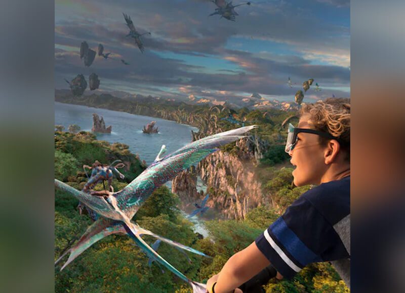 An illustration that shows a boy in front of a CGI-generated bird and landscape.
