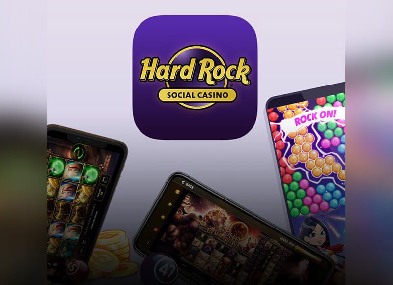 An illustration that shows Hard rock social casino games.