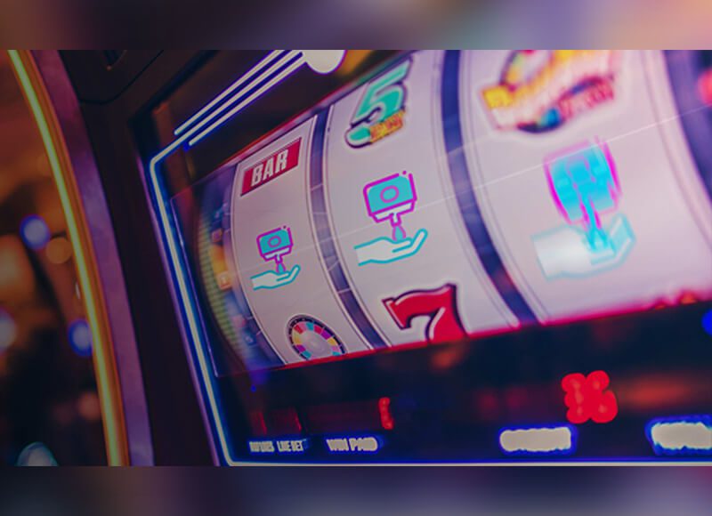 A close-up of a slot machine screen.